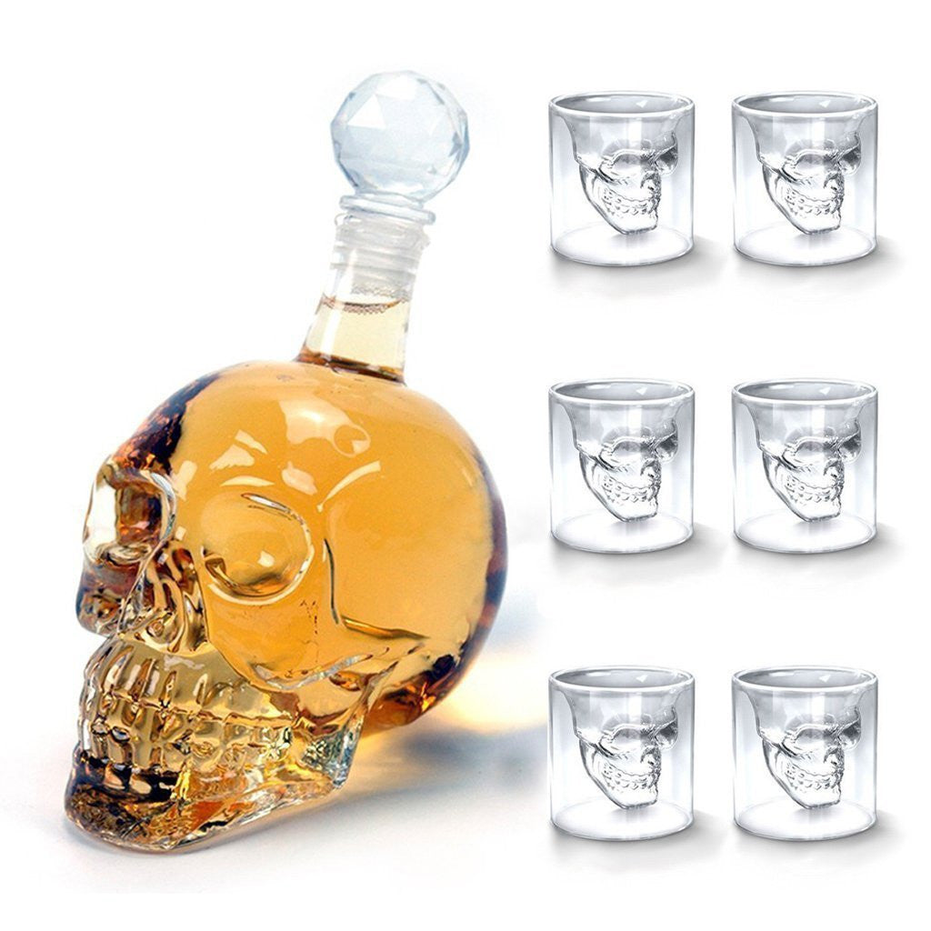 Skalle Karaff Dekanter &amp; 6 Shotglas