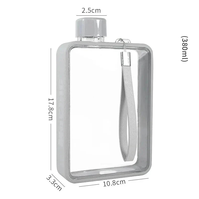 Platt transparent vattenflaska
