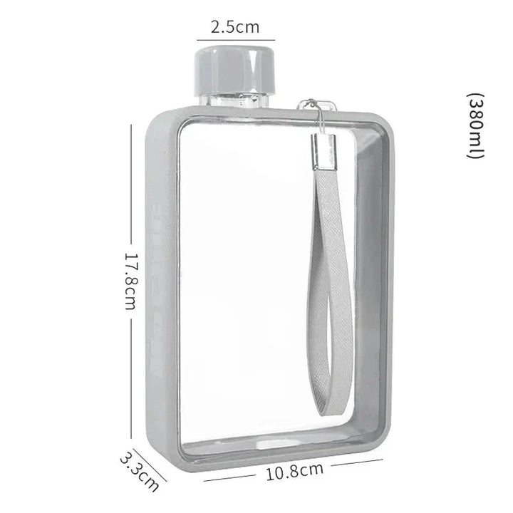 Platt transparent vattenflaska