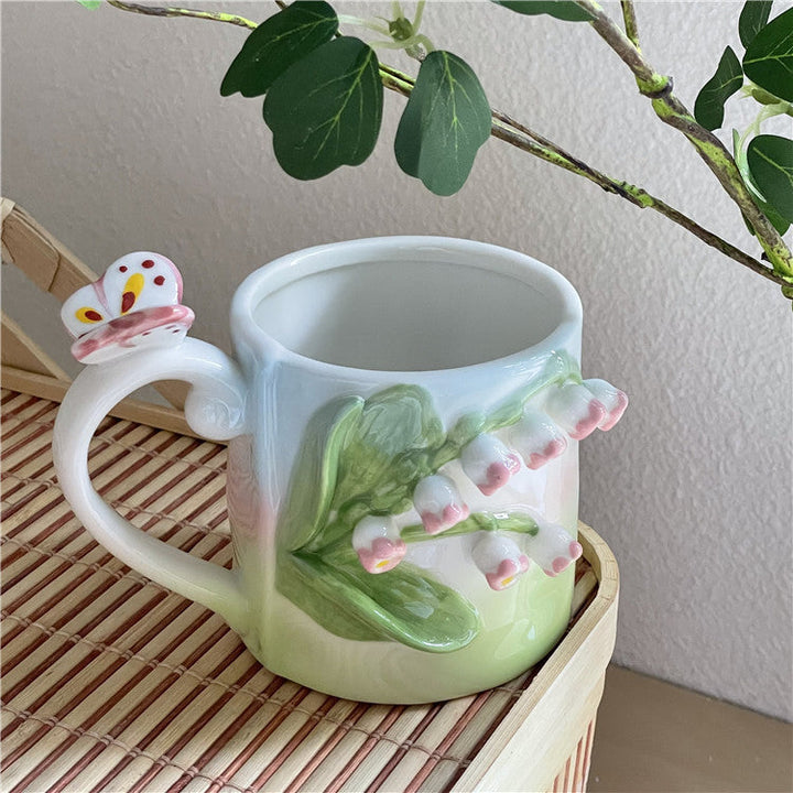 3D Blommig Handmålad Mugg