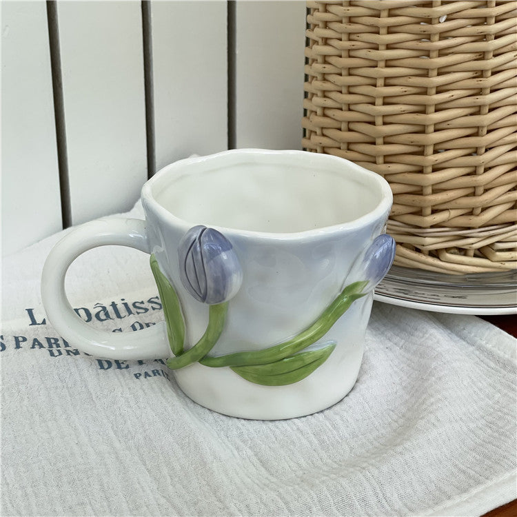 3D Blommig Handmålad Mugg