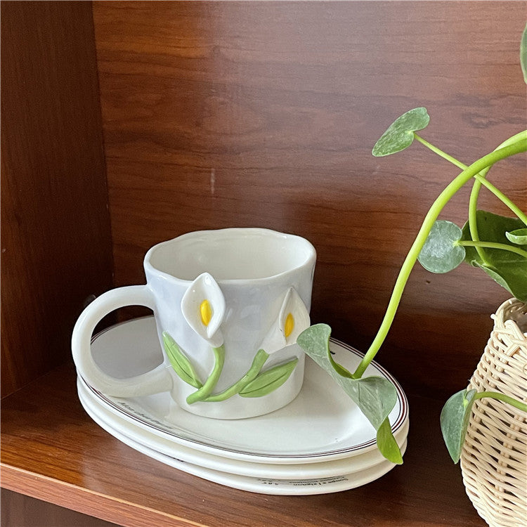 3D Blommig Handmålad Mugg