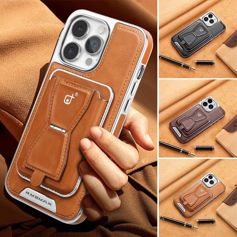 Lyxigt läder magnetiskt telefonfodral