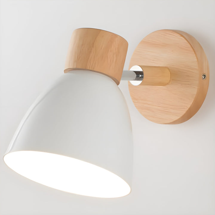 Trä Nordic Vägglampa med Strömbrytare för Sovrummet