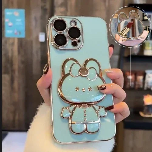 3D Kanin Koreansk Stil Spegel iPhone Fodral