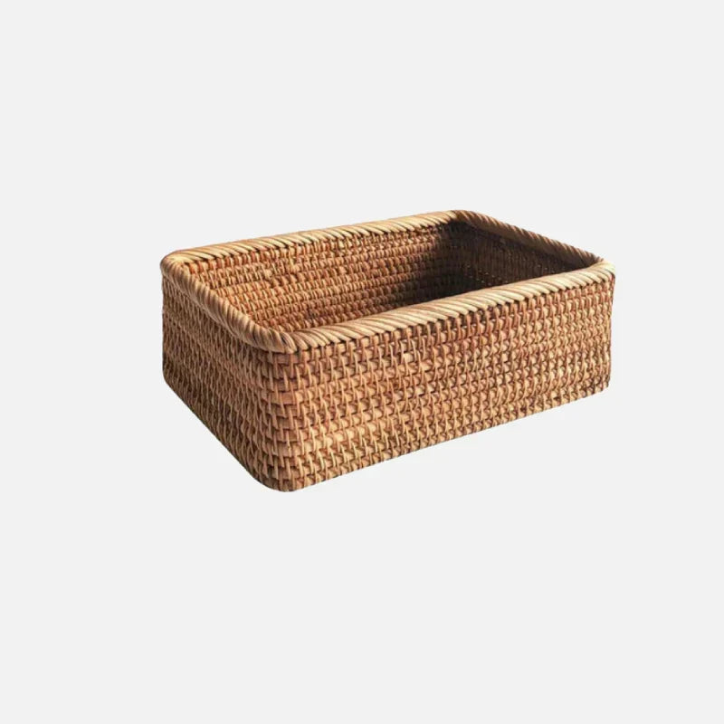Handvävd Rattan Willow Korg för Förvaring