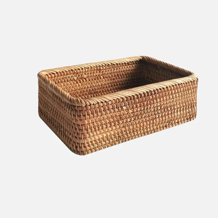 Handvävd Rattan Willow Korg för Förvaring