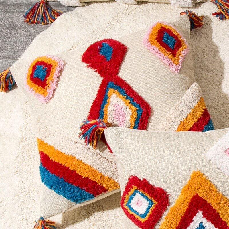 Handgjord Marockansk Boho Stil Kuddöverdrag