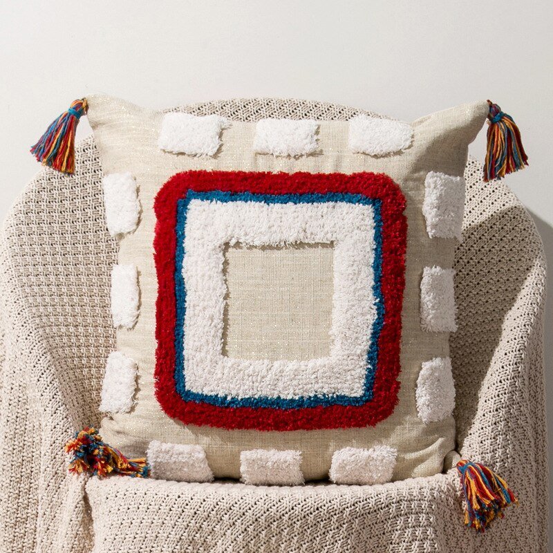 Handgjord Marockansk Boho Stil Kuddöverdrag