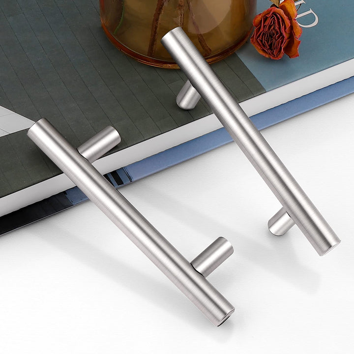 Borstad Nickel Modern Rostfritt Stål Lådhardware T-Bar Handtag