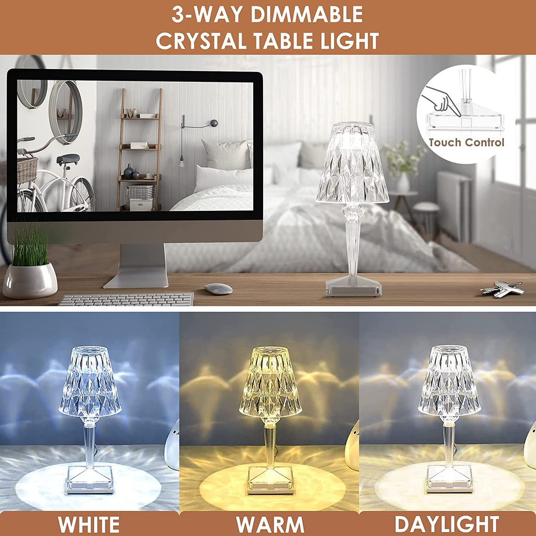 CrystaLamp - LED Bordslampa av Diamantkristall