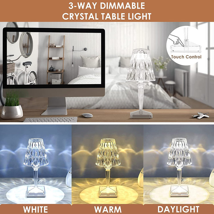CrystaLamp - LED Bordslampa av Diamantkristall