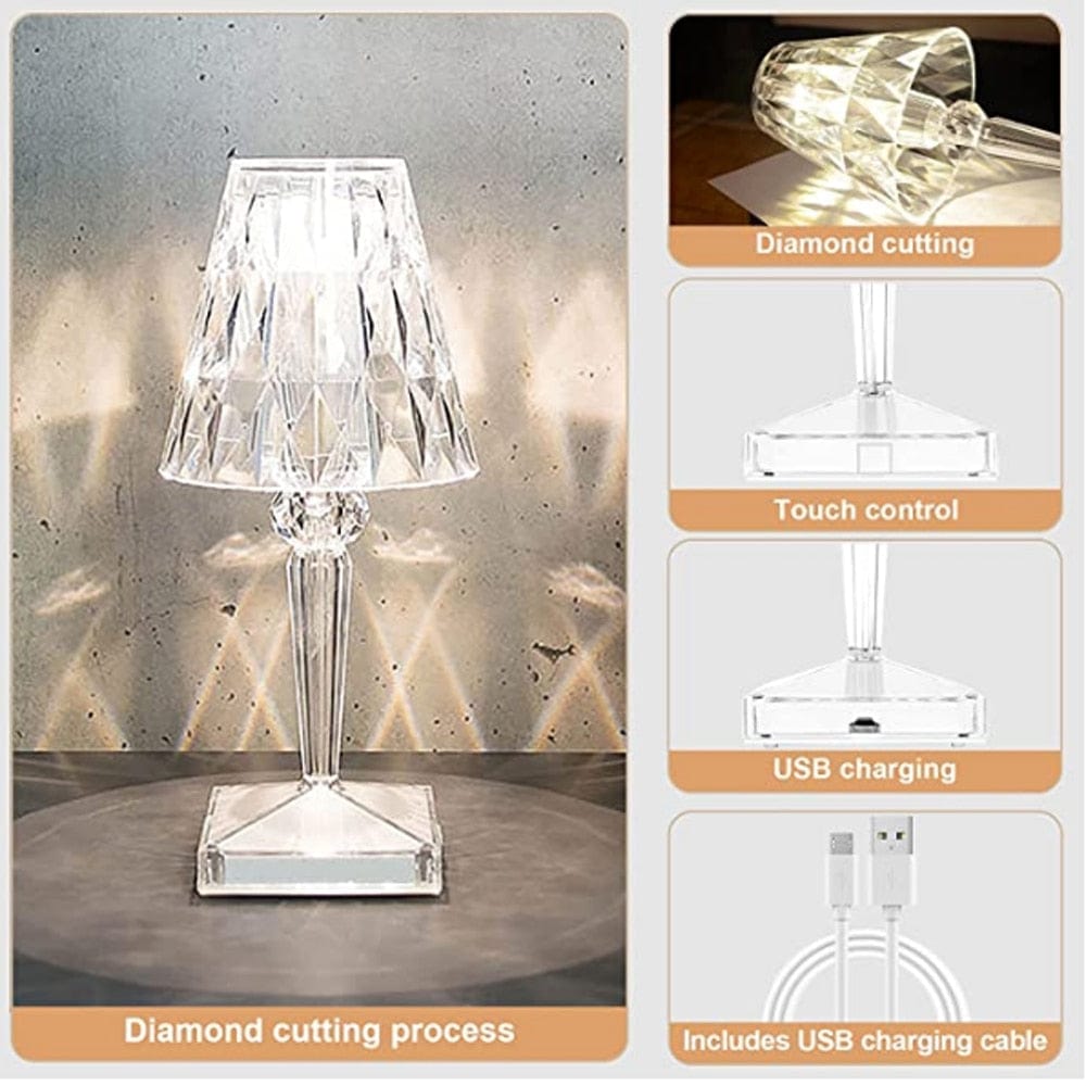 CrystaLamp - LED Bordslampa av Diamantkristall