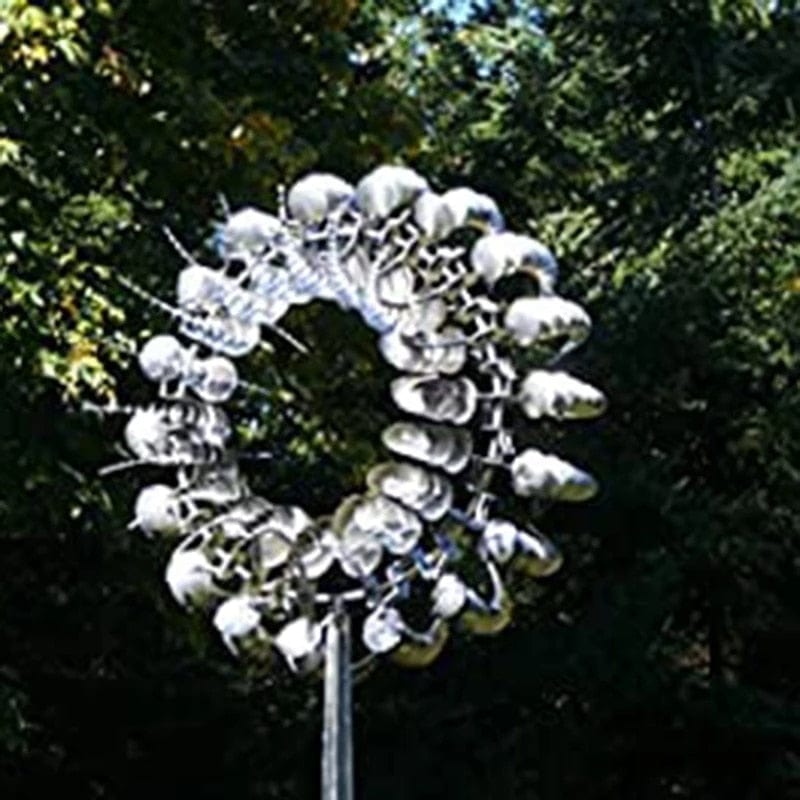 Unik och magisk vindmölla av metall | Magisk kinetisk metalskulptur