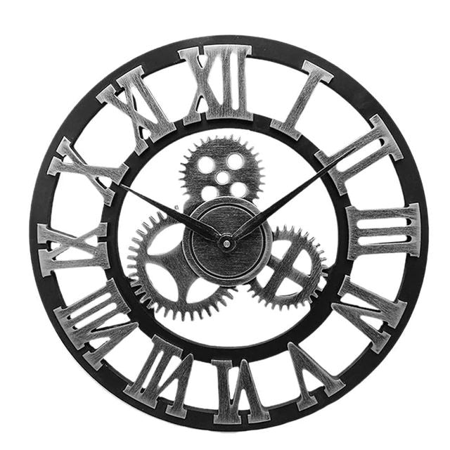 Väggklocka i industriell stil