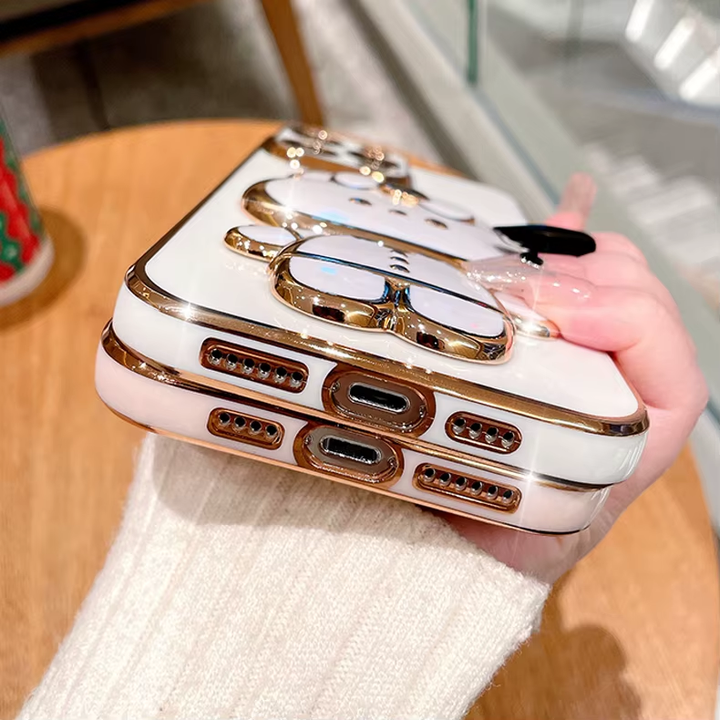 3D Kanin Koreansk Stil Spegel iPhone Fodral