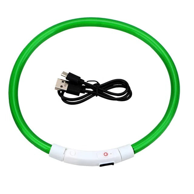 Ljusande Hundhalsband, USB-uppladdningsbart LED-halsband