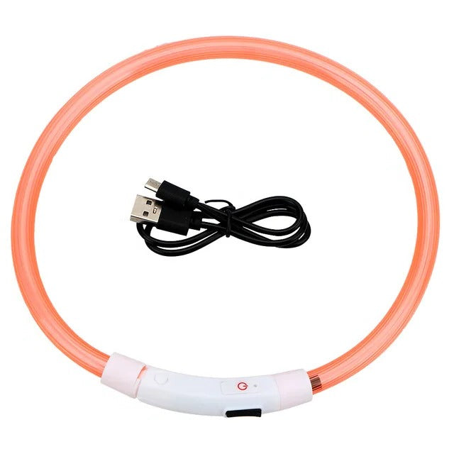 Ljusande Hundhalsband, USB-uppladdningsbart LED-halsband