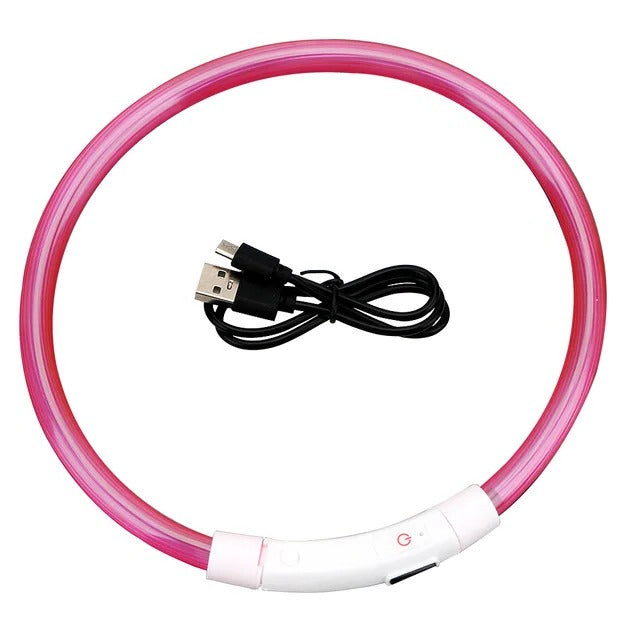 Ljusande Hundhalsband, USB-uppladdningsbart LED-halsband