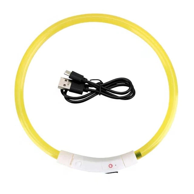 Ljusande Hundhalsband, USB-uppladdningsbart LED-halsband