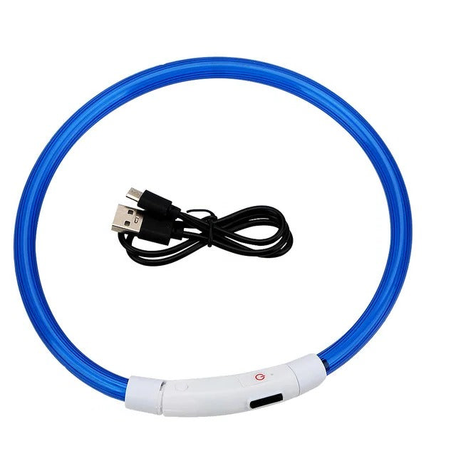 Ljusande Hundhalsband, USB-uppladdningsbart LED-halsband