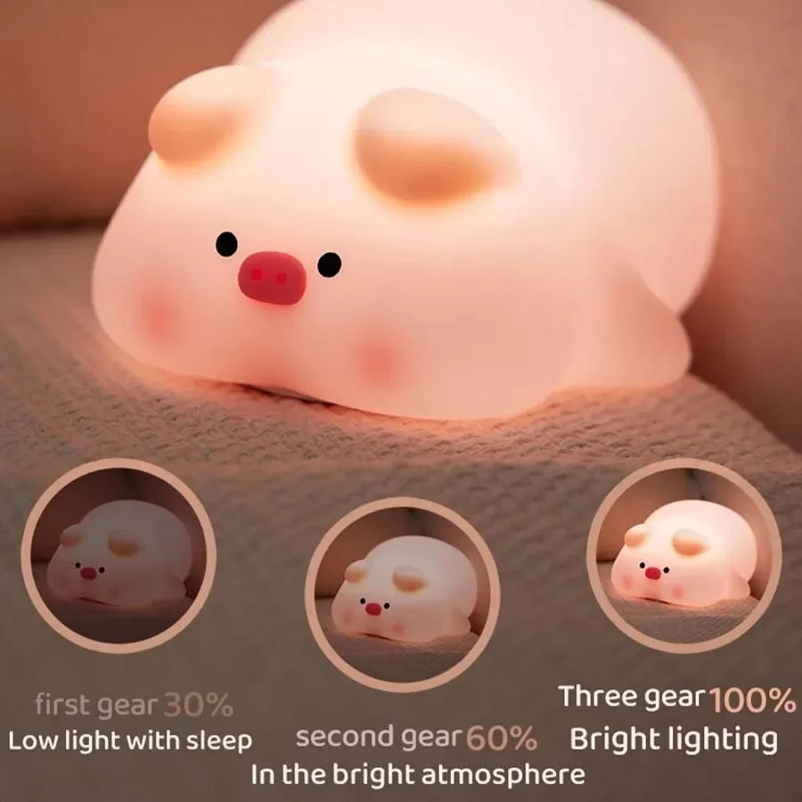 Mjuk Nattlampa för Barn | Mjuk LED-lampa med Timer och Djurdesign