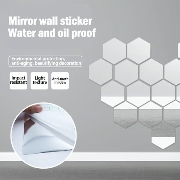Flexibla Spegelark | Splittersäker PET Väggspegel | Peel &amp; Stick Design | Lättviktig &amp; Säker