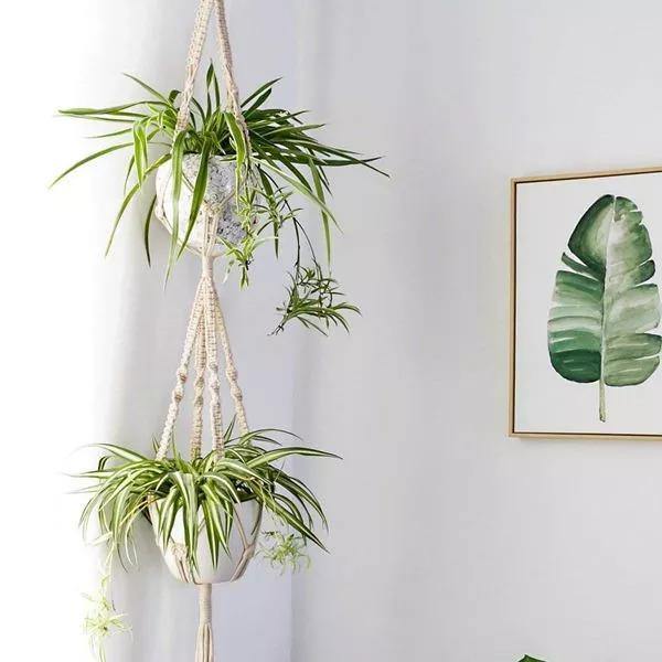 4-delars handgjord Boho makramé växtupphängningsset