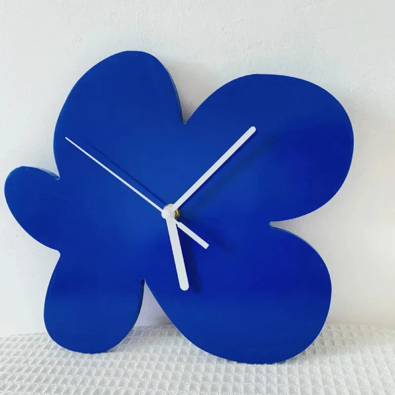 Liten Blå Geometrisk Väggklocka