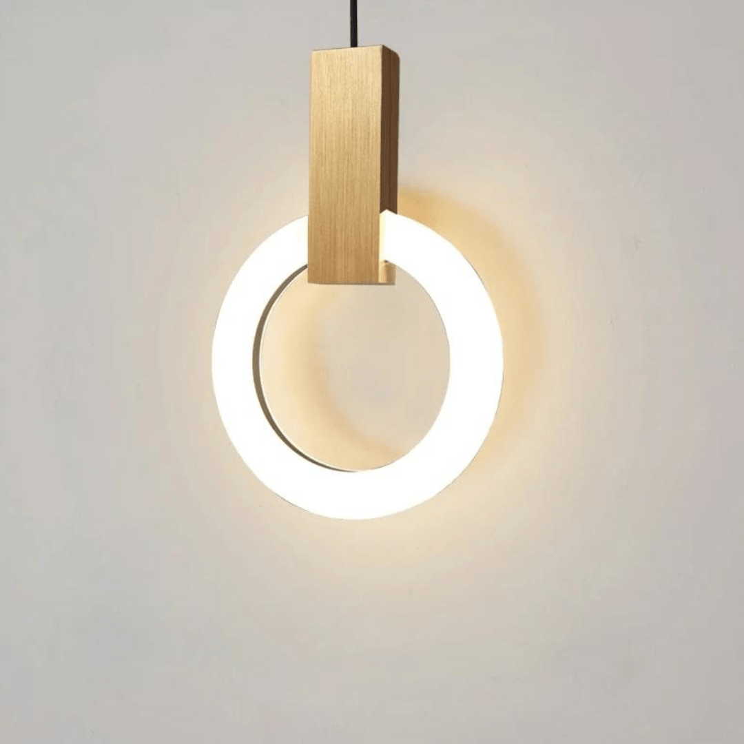 Nordisk LED Hänglampa i Trä, Rund