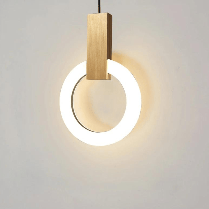 Nordisk LED Hänglampa i Trä, Rund