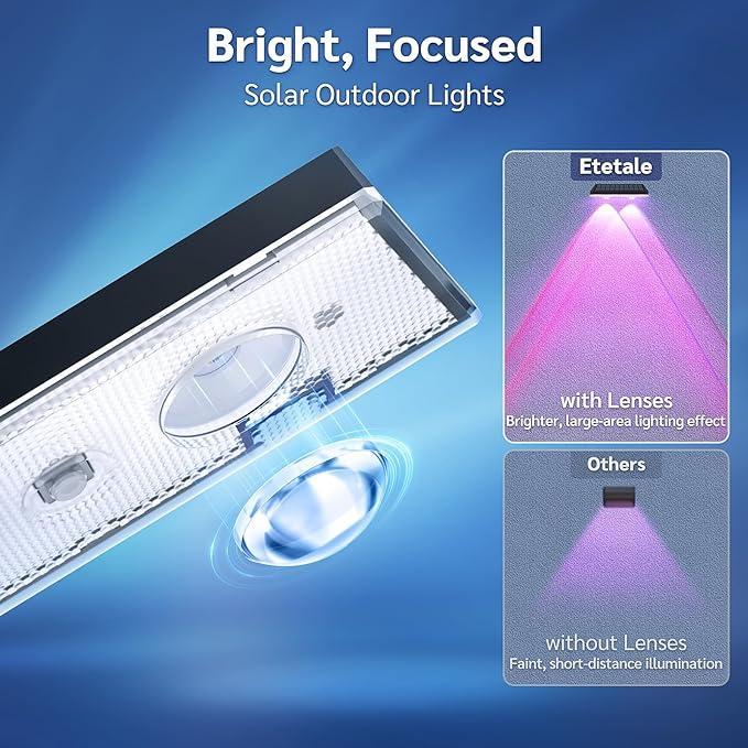 Solcellsstaketlampor utomhus varm vit &amp; RGB skiftande solcellsdecklampor, LED solcellsbelysning för utomhus väggräcke terrass trappsteg trädgård bakgård