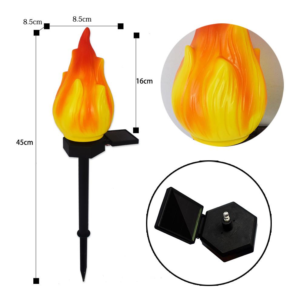 Soliga utomhusbelysningar med fladdrande låga, solarlampor för utomhusbruk, vattentäta LED-lågor, solarlampor för camping, trädgård, landskap, uteplats, gångväg, utomhusdekoration