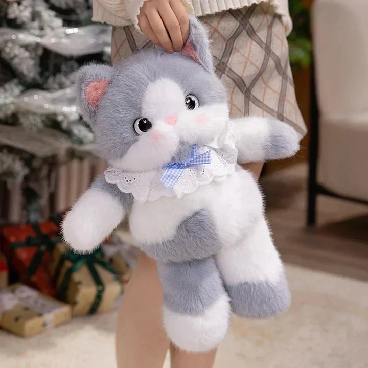 Kawaii Katt Plush Familj med Halsband