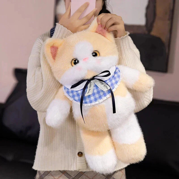 Kawaii Katt Plush Familj med Halsband