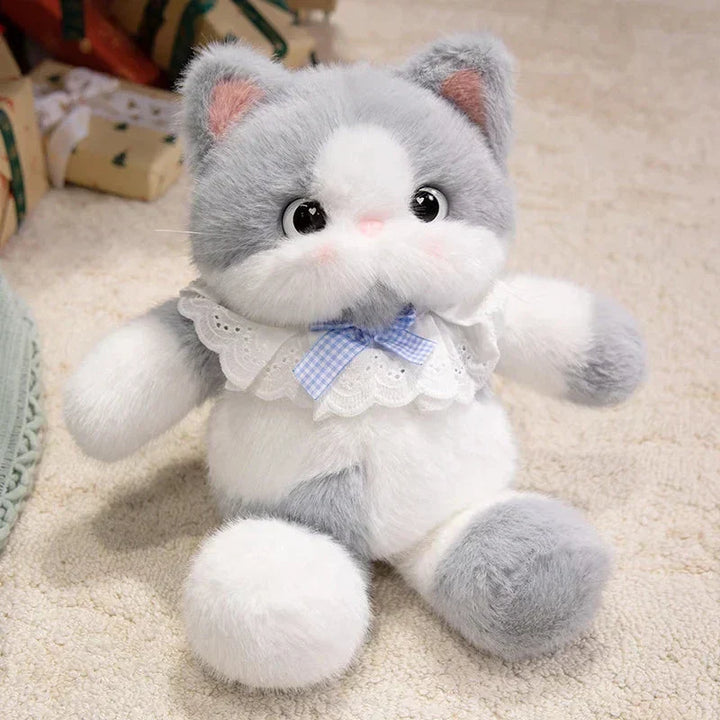 Kawaii Katt Plush Familj med Halsband
