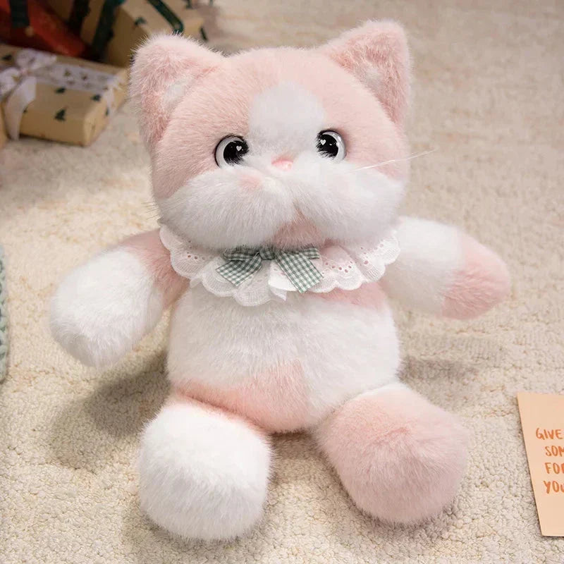 Kawaii Katt Plush Familj med Halsband