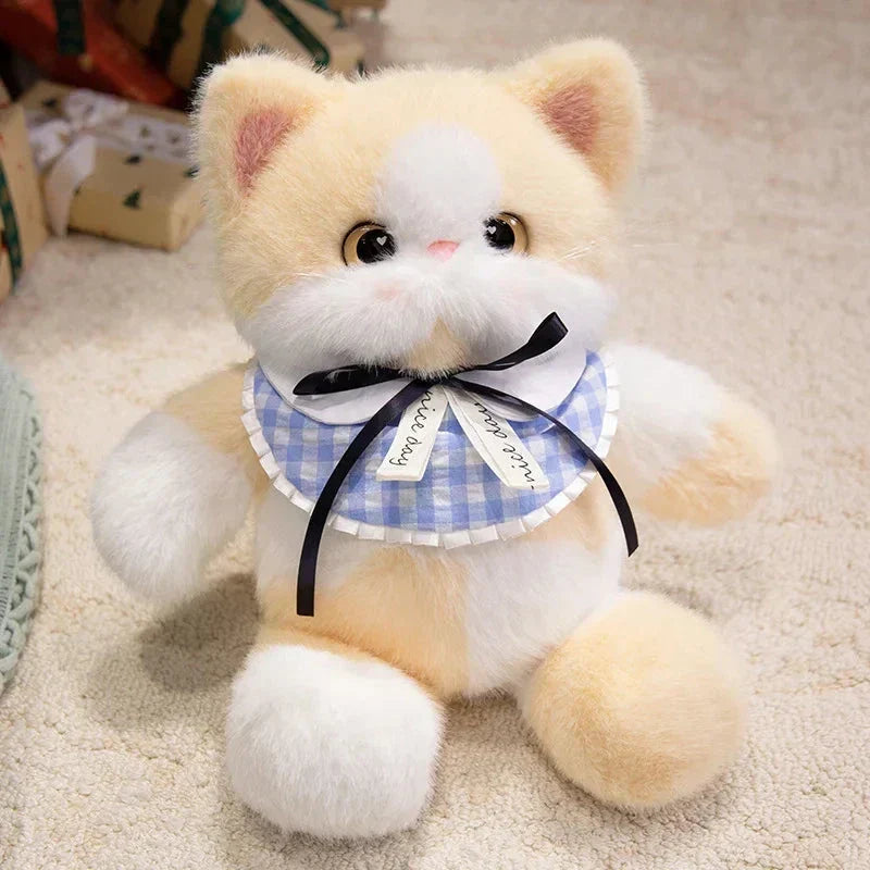 Kawaii Katt Plush Familj med Halsband