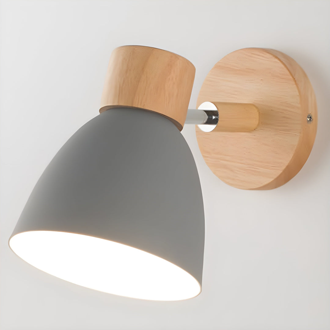 Trä Nordic Vägglampa med Strömbrytare för Sovrummet