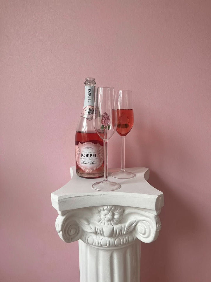 La Vie En Rose | Champagneglas - Handgjort