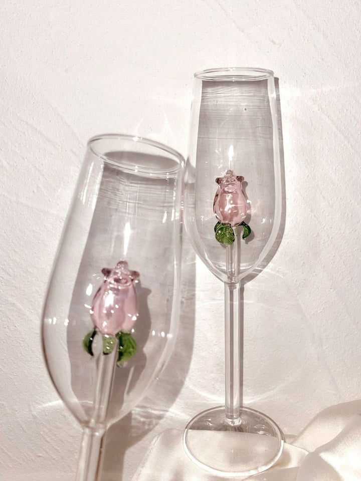 La Vie En Rose | Champagneglas - Handgjort