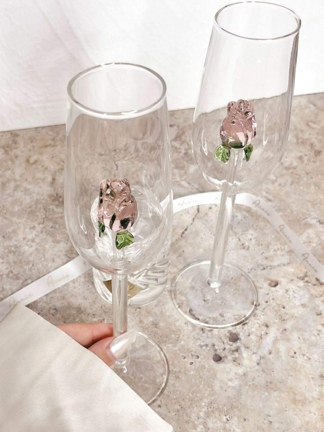 La Vie En Rose | Champagneglas - Handgjort