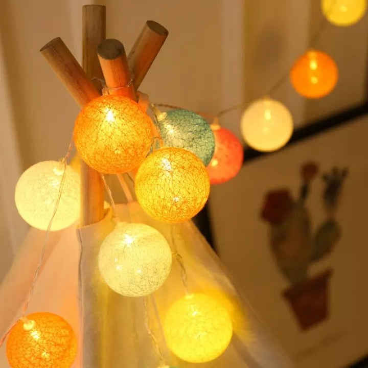 LED Bomull Boll Girlang Ljus
