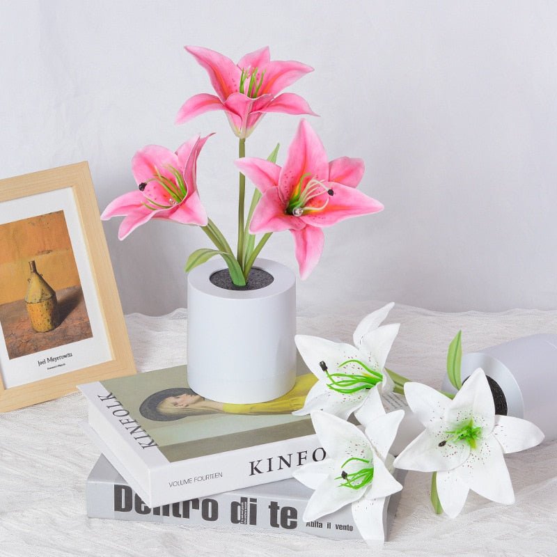 LED Blomma Nattlampa Lilja Bordslampa