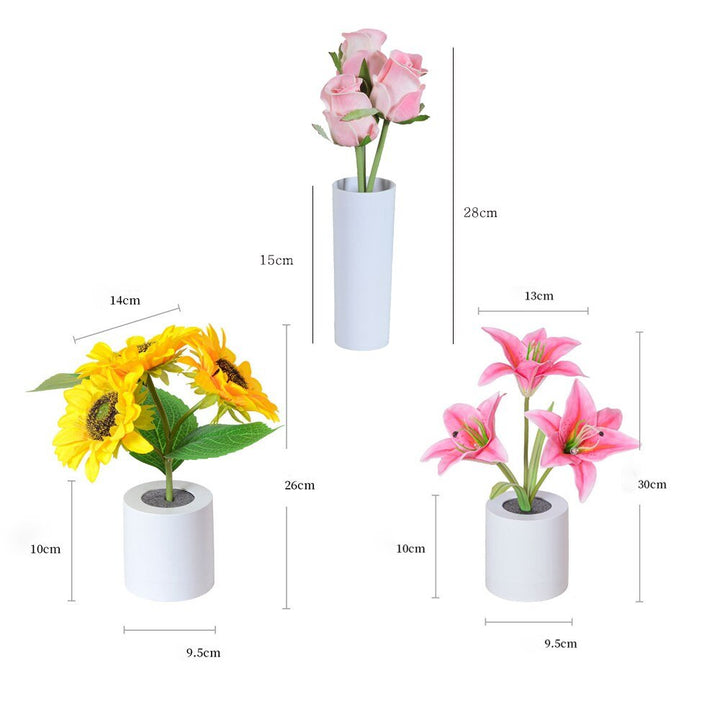 LED Blomma Nattlampa Lilja Bordslampa