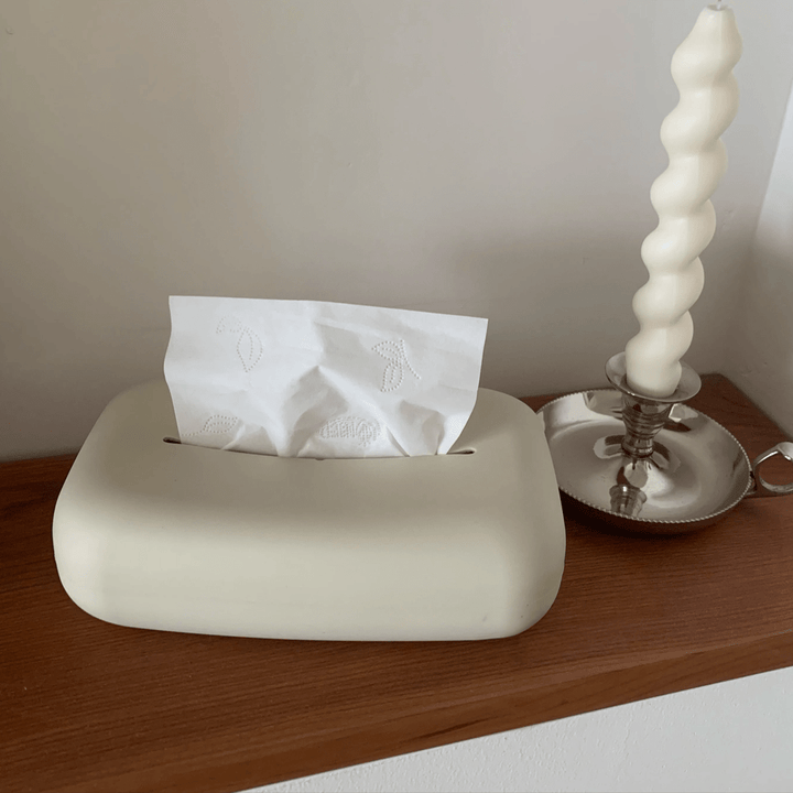 Ljusbeige mjuk vävnadsboxöverdrag