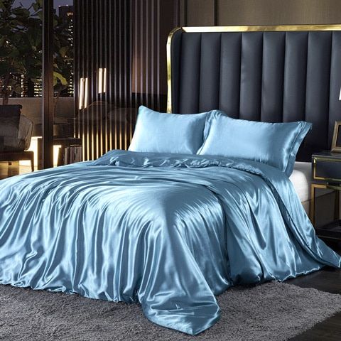 Elegant Satin Silke Sängkläder Set - Lyxig Komfort för Varje Natt