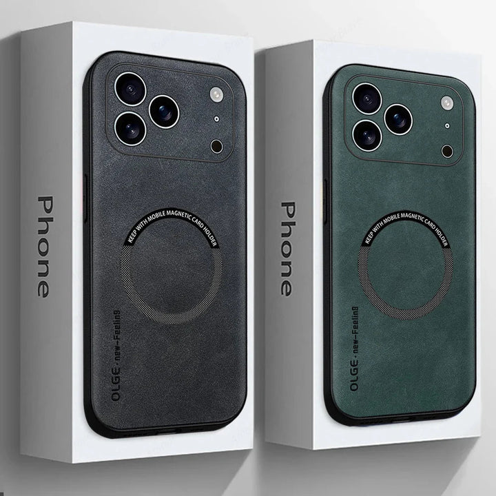 LUXEGUARD – Premium Läder Telefonfodral med MagSafe för iPhone