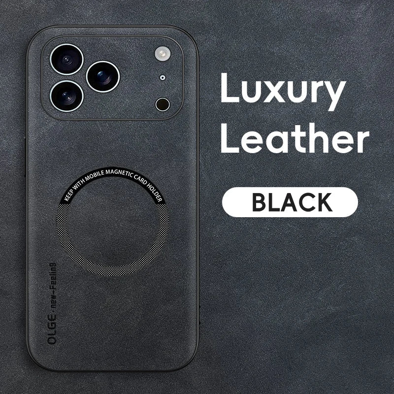 LUXEGUARD – Premium Läder Telefonfodral med MagSafe för iPhone