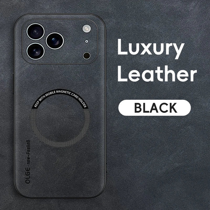 LUXEGUARD – Premium Läder Telefonfodral med MagSafe för iPhone